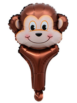 Monkey Head Handheld Foil Balloon